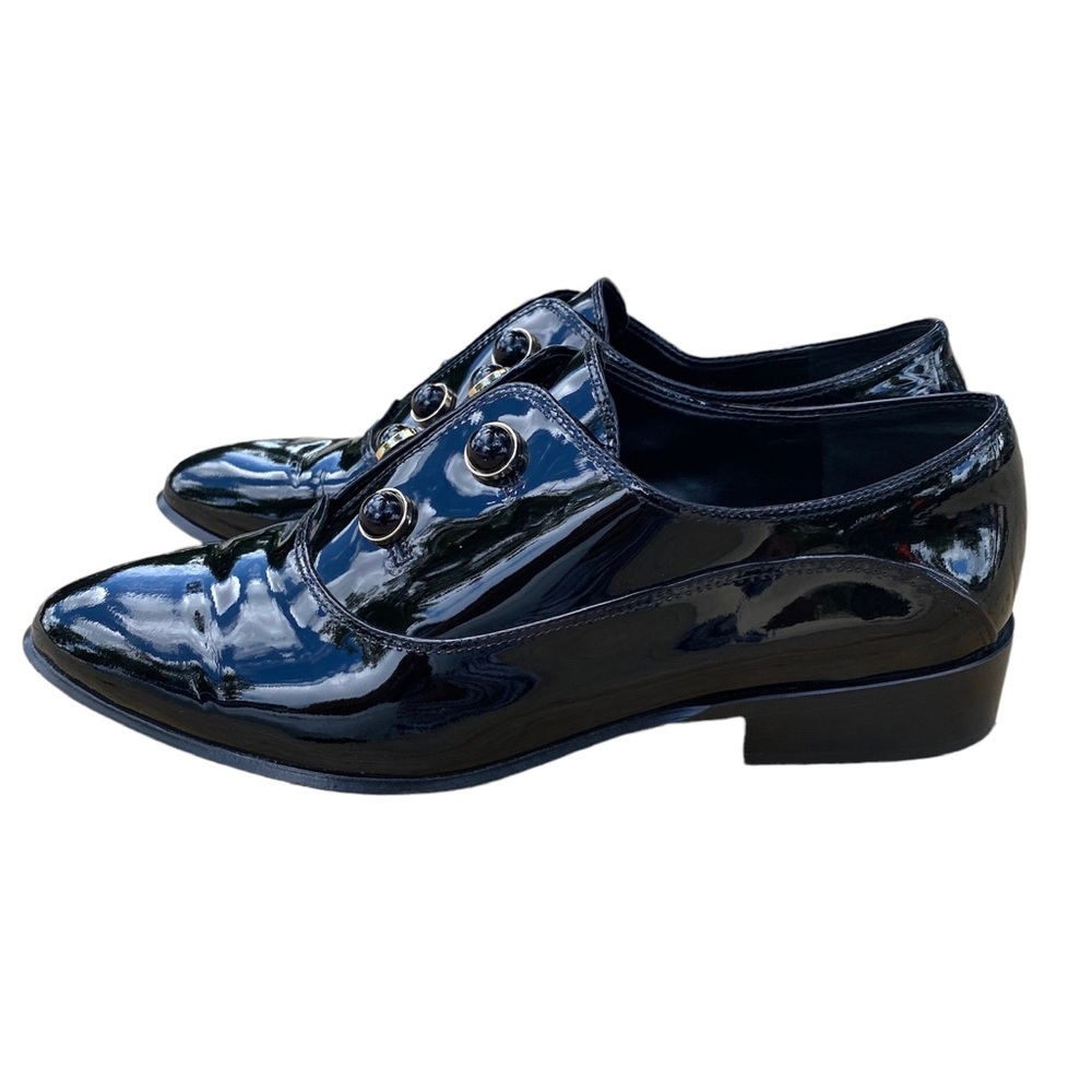 Antonio Melani Loafers Black Patent Leather Size 9